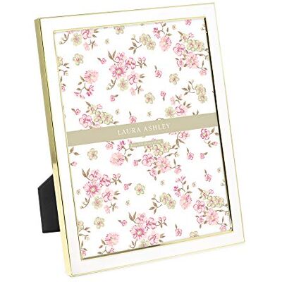 Laura Ashley Marco de fotos esmaltado blanco de 8 x 10 pulgadas, borde de metal dorado con caballete, para encimera, encimera, exhibición de mesa, estantería, escritorio, decoración de pared, galería Laura Ashley Marco de fotos esmaltado blanco de 8 x 10 pulgadas, borde de metal dorado con caballete, para encimera, encimera, exhibición de mesa, estantería, escritorio, decoración de pared, galería