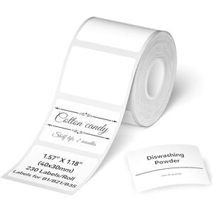 NIIMBOT Cinta de etiquetas térmicas para B21/B1/B3S, resistente al agua, al aceite y al desgarro Etiqueta de dirección de envío, 1.57 * 1.18 (40 * 30mm),230/rollo NIIMBOT Cinta de etiquetas térmicas para B21/B1/B3S, resistente al agua, al aceite y al desgarro Etiqueta de dirección de envío, 1.57 * 1.18 (40 * 30mm),230/rollo