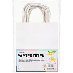 Folia . Las Bolsas de Papel, 18 x 8 x 21 cm, 20 PC, Color: Blanco Folia . Las Bolsas de Papel, 18 x 8 x 21 cm, 20 PC, Color: Blanco