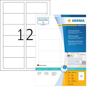 HERMA Pegatinas para direcciones de impresora de inyección de tinta DIN A4 (88,9 x 46,6 mm, 80 hojas, papel mate), autoadhesivas, imprimibles, permanentes, 960 etiquetas adhesivas, color blanco HERMA Pegatinas para direcciones de impresora de inyección de tinta DIN A4 (88,9 x 46,6 mm, 80 hojas, papel mate), autoadhesivas, imprimibles, permanentes, 960 etiquetas adhesivas, color blanco
