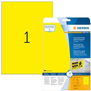 HERMA Rótulos, 210 x 297 mm, color amarillo HERMA Rótulos, 210 x 297 mm, color amarillo