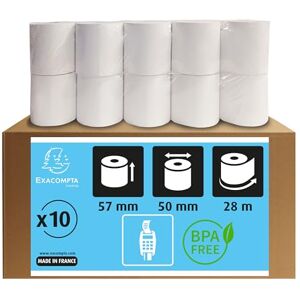 Exacompta Bobina 1 pliegue térmico para tarjeta, 20 unidades, 57 x 50 mm Exacompta Bobina 1 pliegue térmico para tarjeta, 20 unidades, 57 x 50 mm