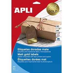 APLI Etiquetas metalizadas oro 38,1 x 21,2 mm 20 hojas APLI Etiquetas metalizadas oro 38,1 x 21,2 mm 20 hojas