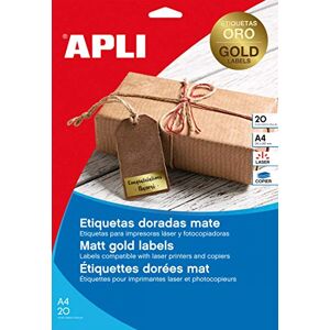 APLI Etiquetas metalizadas oro 210,0 x 297,0 mm 20 hojas APLI Etiquetas metalizadas oro 210,0 x 297,0 mm 20 hojas