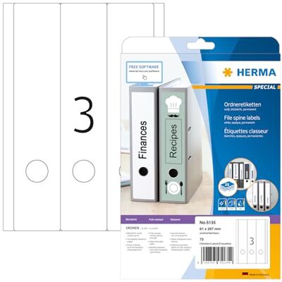 HERMA 5135 Etiquetas - Opacas, Imprimibles, A4, 75 uds HERMA 5135 Etiquetas - Opacas, Imprimibles, A4, 75 uds
