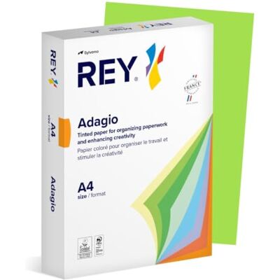REY ADAGIO Rey® ADAGIO, papel reprográfico, anís, 80 g, A4, PEFCTM, recoge 500 hojas REY ADAGIO Rey® ADAGIO, papel reprográfico, anís, 80 g, A4, PEFCTM, recoge 500 hojas