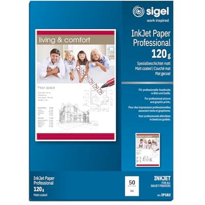 Sigel Papel InkJet, 120 g, 50 hojas, A4 Sigel Papel InkJet, 120 g, 50 hojas, A4