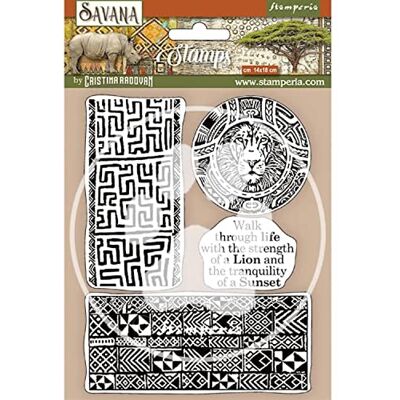 Stamperia Sello de goma HD Savana Etnical Borders Stamperia Sello de goma HD Savana Etnical Borders