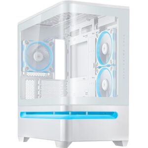 Asus Prime AP202 Caja mATX, Cristal Curvado Templado, Compatible con gráficas de hasta 420 mm, radiadores de 360 mm, raíl de fácil extracción, ventilación de Ranura, Ventiladores ARGB, Blanco Asus Prime AP202 Caja mATX, Cristal Curvado Templado, Compatible con gráficas de hasta 420 mm, radiadores de 360 mm, raíl de fácil extracción, ventilación de Ranura, Ventiladores ARGB, Blanco
