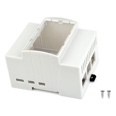 Waveshare Funda para Raspberry Pi 5, carril DIN, carcasa ABS compatible con Raspberry Pi HATs PoE Hat (F), RS485 CAN HAT, etc. Ventana superior transparente, gran espacio interior, modulación de inyección Waveshare Funda para Raspberry Pi 5, carril DIN, carcasa ABS compatible con Raspberry Pi HATs PoE Hat (F), RS485 CAN HAT, etc. Ventana superior transparente, gran espacio interior, modulación de inyección