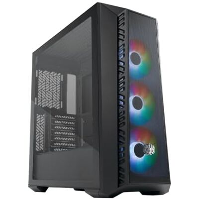 Cooler Master MasterBox 520 Mesh Caja PC Media Torre ATX con 3 Ventiladores Preinstalados, Múltiples Configuraciones de Flujo de Aire, Paneles Frontal Mallado y Lateral TG, Controlador ARGB Negro Cooler Master MasterBox 520 Mesh Caja PC Media Torre ATX con 3 Ventiladores Preinstalados, Múltiples Configuraciones de Flujo de Aire, Paneles Frontal Mallado y Lateral TG, Controlador ARGB Negro