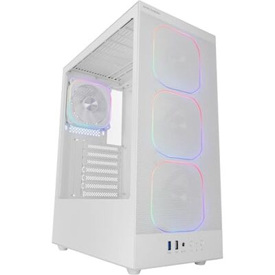 Mars Gaming MC-Nebula Caja Gaming ATX, 4 Ventiladores Line-Glow ARGB 120 mm, Frontal Mesh Metálico de Microperforación, CableHatch, Lateral de Cristal Templado, Blanco Mars Gaming MC-Nebula Caja Gaming ATX, 4 Ventiladores Line-Glow ARGB 120 mm, Frontal Mesh Metálico de Microperforación, CableHatch, Lateral de Cristal Templado, Blanco