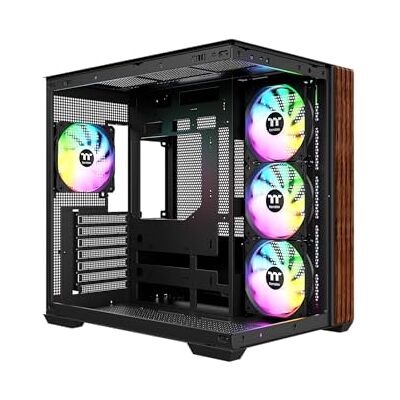 Thermaltake View 380 WS ARGB Semitorre ATX de Doble Cámara Compatible con Placas Base de Conectores Ocultos 4 Ventiladores ARGB Preinstalados Diseño con Detalles de Madera Negro Thermaltake View 380 WS ARGB Semitorre ATX de Doble Cámara Compatible con Placas Base de Conectores Ocultos 4 Ventiladores ARGB Preinstalados Diseño con Detalles de Madera Negro