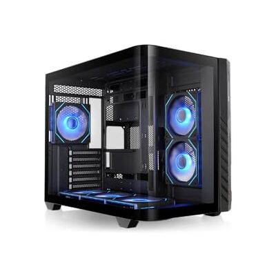 Thermaltake Vision 330 CR Infinity ARGB Torre Central Curvada de Vidrio Templado, Color Negro Thermaltake Vision 330 CR Infinity ARGB Torre Central Curvada de Vidrio Templado, Color Negro