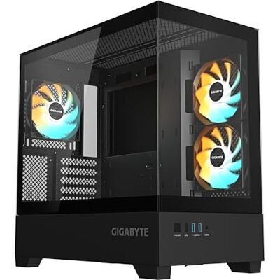 GIGABYTE C201 Panoramic Caja de PC – Torre Media, m-ATX, Soporte para radiador de 360 mm, 3 Ventiladores preinstalados, USB 3.0, Compatible con RGB Fusion GIGABYTE C201 Panoramic Caja de PC – Torre Media, m-ATX, Soporte para radiador de 360 mm, 3 Ventiladores preinstalados, USB 3.0, Compatible con RGB Fusion