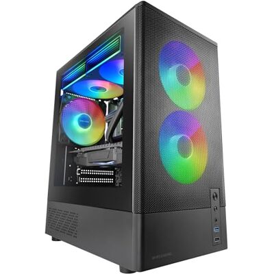 Mars Gaming MC-Onyx, Caja Gaming MicroATX, Frontal Mesh Metálico, Ventana Lateral Cristal Templado, 3X Ventiladores ARGB FDB, Estructura Doble Cámara, Soporte Refrigeración Líquida hasta 240mm, Negro Mars Gaming MC-Onyx, Caja Gaming MicroATX, Frontal Mesh Metálico, Ventana Lateral Cristal Templado, 3X Ventiladores ARGB FDB, Estructura Doble Cámara, Soporte Refrigeración Líquida hasta 240mm, Negro