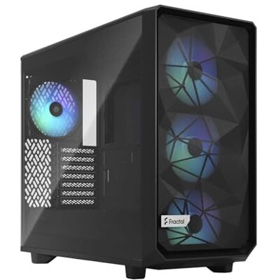 Fractal Design Meshify 2 Lite RGB Black ATX Flexible Light Tinted Tempered Glass Window Mid Tower Computer Case Fractal Design Meshify 2 Lite RGB Black ATX Flexible Light Tinted Tempered Glass Window Mid Tower Computer Case