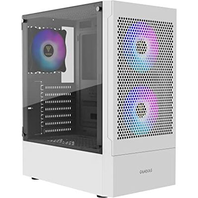 GAMDIAS TALOS E3 MESH WH Caja para PC ATX Mid Tower, 3 Ventiladores ARGB 120 mm, Frontal Malla Alto Flujo, Panel Vidrio Templado, Sincronización Placa Base, Blanco GAMDIAS TALOS E3 MESH WH Caja para PC ATX Mid Tower, 3 Ventiladores ARGB 120 mm, Frontal Malla Alto Flujo, Panel Vidrio Templado, Sincronización Placa Base, Blanco
