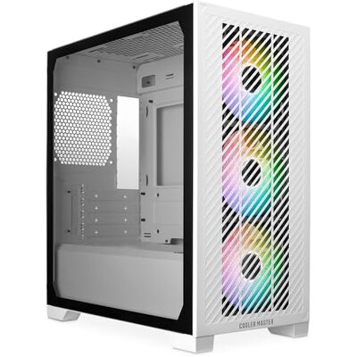 Cooler Master Torre Mini Tower Blanco Ventana Lateral Vidrio Templado RGB 3x120mm USB-C Cooler Master Torre Mini Tower Blanco Ventana Lateral Vidrio Templado RGB 3x120mm USB-C