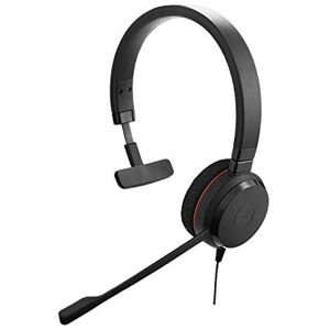 Jabra Evolve 20 UC Auricular Monoaural de Comunicaciones Unificadas para VoIP Softphone Cancelación Pasiva de Ruido Cable USB con Unidad de Control Negro Jabra Evolve 20 UC Auricular Monoaural de Comunicaciones Unificadas para VoIP Softphone Cancelación Pasiva de Ruido Cable USB con Unidad de Control Negro