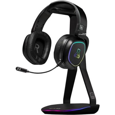 The G-Lab K-Stand Hydrogen Soporte Cascos Gaming – RGB 7 Colores, Botón ON/OFF, 2 x Hub USB + USB-C, Base Antideslizante – Soporte Universal para Auriculares Gaming PC/PS5/PS4/Xbox – Negro Nuevo The G-Lab K-Stand Hydrogen Soporte Cascos Gaming – RGB 7 Colores, Botón ON/OFF, 2 x Hub USB + USB-C, Base Antideslizante – Soporte Universal para Auriculares Gaming PC/PS5/PS4/Xbox – Negro Nuevo