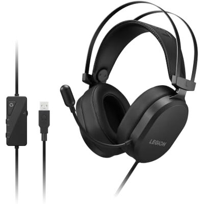 Lenovo Legion H320 7.1, Cascos Gaming USB-A 53 mm con Micrófono, Negros Drivers de 53 mm diafragma de titanio, audio Hi-Res, USB-A, cable de 2,2 m, función silencio de micrófono y altavoz Lenovo Legion H320 7.1, Cascos Gaming USB-A 53 mm con Micrófono, Negros Drivers de 53 mm diafragma de titanio, audio Hi-Res, USB-A, cable de 2,2 m, función silencio de micrófono y altavoz