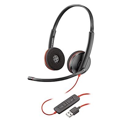 PLT Plantronics Blackwire C3220, auriculares estéreo USB, color: negro PLT Plantronics Blackwire C3220, auriculares estéreo USB, color: negro