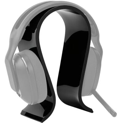 GEEKRIA Soporte de Auriculares Omega de acrílico para Gaming Negro, se adapta a diademas de hasta 3.1 pulgadas de ancho, dispositivos de hasta 9.8 pulgadas de alto, para el hogar GEEKRIA Soporte de Auriculares Omega de acrílico para Gaming Negro, se adapta a diademas de hasta 3.1 pulgadas de ancho, dispositivos de hasta 9.8 pulgadas de alto, para el hogar