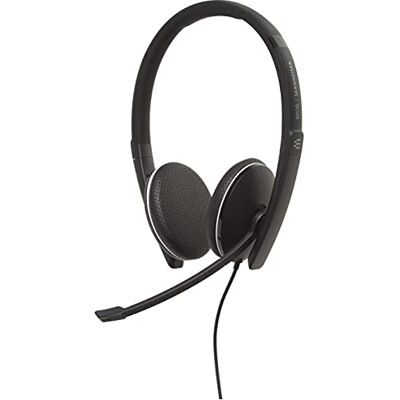 Sennheiser SC 165 USB () Auriculares de doble cara (binaural) con sonido estéreo HD, micrófono con cancelación de ruido y puerto USB, color negro Sennheiser SC 165 USB () Auriculares de doble cara (binaural) con sonido estéreo HD, micrófono con cancelación de ruido y puerto USB, color negro