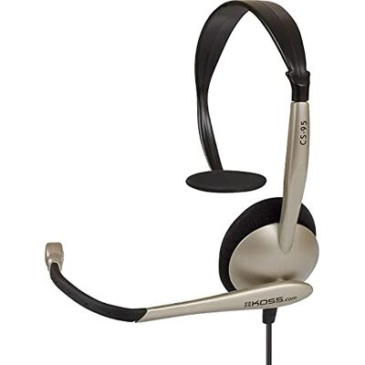 Koss CS95 Auriculares con Cable y Micrófono con Cancelación Ruido, Cascos de Diadema Monoaurales Ajustables para Videoconferencia Oficina, Call Center, Comunicación, Conexión Doble Jack 3,5mm Koss CS95 Auriculares con Cable y Micrófono con Cancelación Ruido, Cascos de Diadema Monoaurales Ajustables para Videoconferencia Oficina, Call Center, Comunicación, Conexión Doble Jack 3,5mm
