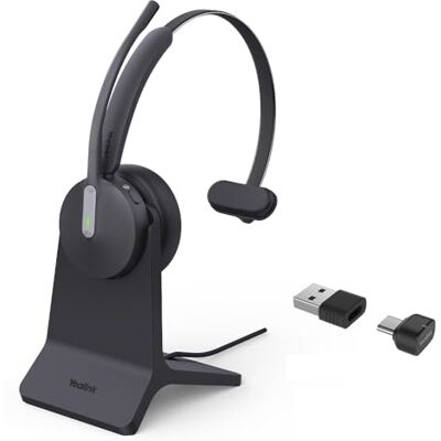 Yealink BH70 Auriculares Bluetooth inalámbricos Mono con Soporte de Carga y USB-C/A para conexión a PC, Certificado para Equipos Yealink BH70 Auriculares Bluetooth inalámbricos Mono con Soporte de Carga y USB-C/A para conexión a PC, Certificado para Equipos