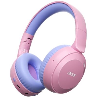 Acer Auriculares para Niños, Volumen Limitado a 85/94 dB, Micrófono Integrado(Rosa Púrpura) Acer Auriculares para Niños, Volumen Limitado a 85/94 dB, Micrófono Integrado(Rosa Púrpura)