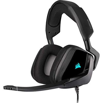 Corsair VOID ELITE RGB USB Auriculares para Juegos (7.1 Sonido envolvente, Micrófono omnidireccional, Personalizable Iluminación, Microfibra de rejilla almohadillas, Construcción aluminio) Negro Corsair VOID ELITE RGB USB Auriculares para Juegos (7.1 Sonido envolvente, Micrófono omnidireccional, Personalizable Iluminación, Microfibra de rejilla almohadillas, Construcción aluminio) Negro