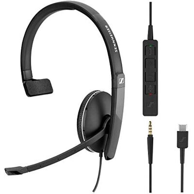 Sennheiser SC 135 Auricular USB-C Mono 508355, Negro Sennheiser SC 135 Auricular USB-C Mono 508355, Negro