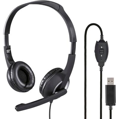 Hama HS-USB250 Auriculares de Oficina con micrófono, USB, estéreo, Color Negro Hama HS-USB250 Auriculares de Oficina con micrófono, USB, estéreo, Color Negro