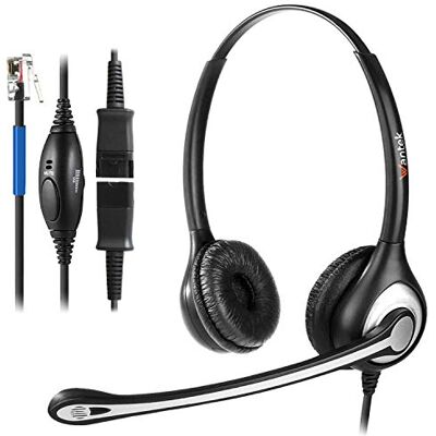 Wantek Auriculares Teléfono Fijo RJ9 Binaural, Micrófono con Cancelación de Ruido, Quick Disconnect, Cascos con Control de Volumen para Cisco 7942 7945 o Amplificadores Plantronics M10 M12(602QC1) Wantek Auriculares Teléfono Fijo RJ9 Binaural, Micrófono con Cancelación de Ruido, Quick Disconnect, Cascos con Control de Volumen para Cisco 7942 7945 o Amplificadores Plantronics M10 M12(602QC1)