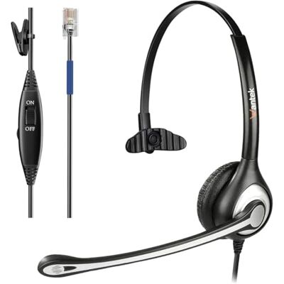 Wantek Auriculares de teléfono RJ9 monoaurale con micrófono de cancelación Ruido, Auriculares Cable para Cisco 7940 7942 7960 7971 Office IP teléfono Plantronics M10 M12 M22 Amplificadore (Y600C1) Wantek Auriculares de teléfono RJ9 monoaurale con micrófono de cancelación Ruido, Auriculares Cable para Cisco 7940 7942 7960 7971 Office IP teléfono Plantronics M10 M12 M22 Amplificadore (Y600C1)