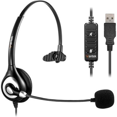 Wantek USB Headset Mono mit Noise Cancelling Mikrofon und Lautstärkeregler, PC Kopfhörer für Business Skype UC SoftPhone Call Center, Kristallklarem Chat, Superleicht, Ultra Komfort(UC600) Wantek USB Headset Mono mit Noise Cancelling Mikrofon und Lautstärkeregler, PC Kopfhörer für Business Skype UC SoftPhone Call Center, Kristallklarem Chat, Superleicht, Ultra Komfort(UC600)