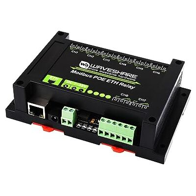 Waveshare Modbus PoE Eth Relé 8-CH Ethernet Relé Módulo Soporta el Envío de Comandos de Protocolo Modbus RTU/Modbus TCP a través del Puerto Ethernet para Controlar el Relé y Varios Dispositivos Waveshare Modbus PoE Eth Relé 8-CH Ethernet Relé Módulo Soporta el Envío de Comandos de Protocolo Modbus RTU/Modbus TCP a través del Puerto Ethernet para Controlar el Relé y Varios Dispositivos