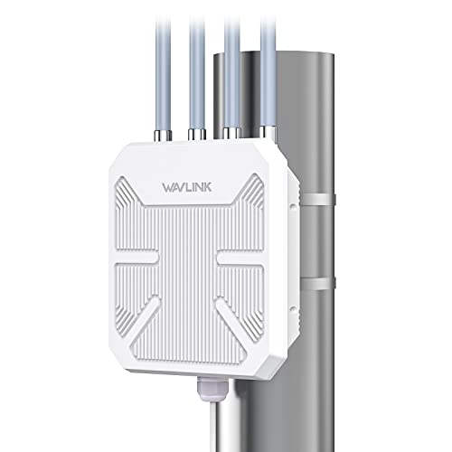WAVLINK Repetidor WiFi Largo Alcance Exterior Potente - Amplificador Señal, Antena Extender WiFi 6 Wavlink AX1800 Mesh - Outdoor PoE Punto de Acceso - Ideal para Grandes Espacios Remotos
