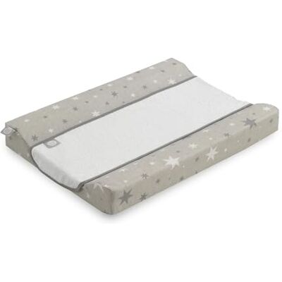 Funny Baby Colchón Cambiador Bañera 53 x 80 cm Impermeable, Desenfundable, Ergonómico y Seguro – Incluye una Toalla de Rizo de Algodón Estrellas Funny Baby Colchón Cambiador Bañera 53 x 80 cm Impermeable, Desenfundable, Ergonómico y Seguro – Incluye una Toalla de Rizo de Algodón Estrellas