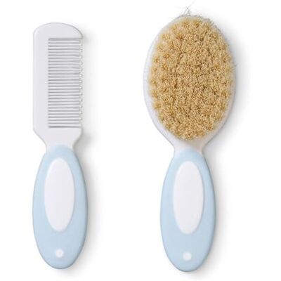 Saro Set de Cepillo y Peine de cerdas naturales Azul Saro Set de Cepillo y Peine de cerdas naturales Azul