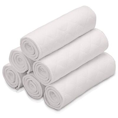 SONARIN Reutilizable tela suave pañal inserciones pañales liners súper absorbente de agua esteras,Forros para pañales, paquete de 10(6 capas) SONARIN Reutilizable tela suave pañal inserciones pañales liners súper absorbente de agua esteras,Forros para pañales, paquete de 10(6 capas)
