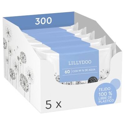 LILLYDOO Toallitas húmedas con 99% de agua, 300 uds., libres de plástico LILLYDOO Toallitas húmedas con 99% de agua, 300 uds., libres de plástico