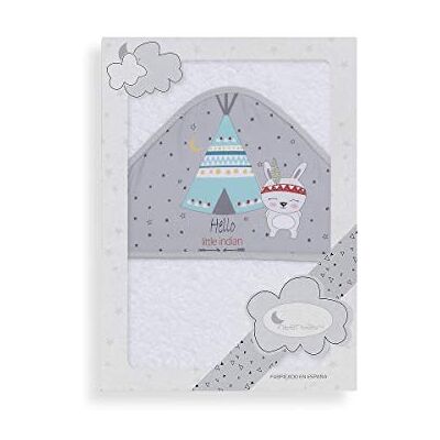 Interbaby Capa de Baño Bebe Blanco/Gris Toalla Bebe con Capucha 100% Algodón, 100x100cm, Unisex Suave, Cómoda, Secado Rápido Ideal para Recién Nacidos, Bebes y Niños Pequeños Diseño Tipi Oso Interbaby Capa de Baño Bebe Blanco/Gris Toalla Bebe con Capucha 100% Algodón, 100x100cm, Unisex Suave, Cómoda, Secado Rápido Ideal para Recién Nacidos, Bebes y Niños Pequeños Diseño Tipi Oso