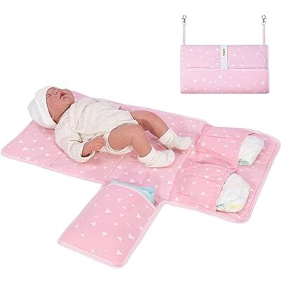 JYOKO KIDS Cambiador Portátil Bebé Impermeable, Cambiador plegable Acolchado (Pink Sparkles) JYOKO KIDS Cambiador Portátil Bebé Impermeable, Cambiador plegable Acolchado (Pink Sparkles)