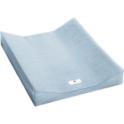 Julius Zöllner Funda para cambiador de 2 cuñas de muselina de algodón, muselina vaquera, talla 50/65 Julius Zöllner Funda para cambiador de 2 cuñas de muselina de algodón, muselina vaquera, talla 50/65