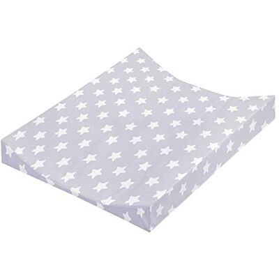 Julius Zöllner Cambiador con 2 cuñas, 50 x 65 cm, cumple con el Standard 100 de Oeko-Tex, estrellas, color gris Julius Zöllner Cambiador con 2 cuñas, 50 x 65 cm, cumple con el Standard 100 de Oeko-Tex, estrellas, color gris