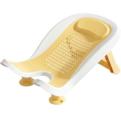 Neptuiby Soporte de baño para bebés, bañera ergonómica para recién nacidos con ventosa y solución de baño para fregadero antideslizante para piernas para 0-12 meses Amarillo.. Neptuiby Soporte de baño para bebés, bañera ergonómica para recién nacidos con ventosa y solución de baño para fregadero antideslizante para piernas para 0-12 meses Amarillo..