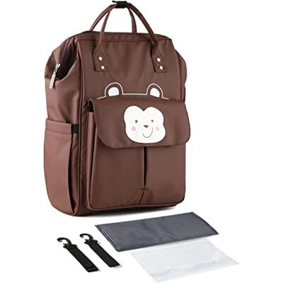 SONARIN Elegante Grande Mochila de Pañales para Bebé,Bolsa de Pañales Multifunción Impermeable Bolsa para Pañales de Viaje con Cambiador y Ganchos Carrito Bebé para Mamá & Papá SONARIN Elegante Grande Mochila de Pañales para Bebé,Bolsa de Pañales Multifunción Impermeable Bolsa para Pañales de Viaje con Cambiador y Ganchos Carrito Bebé para Mamá & Papá